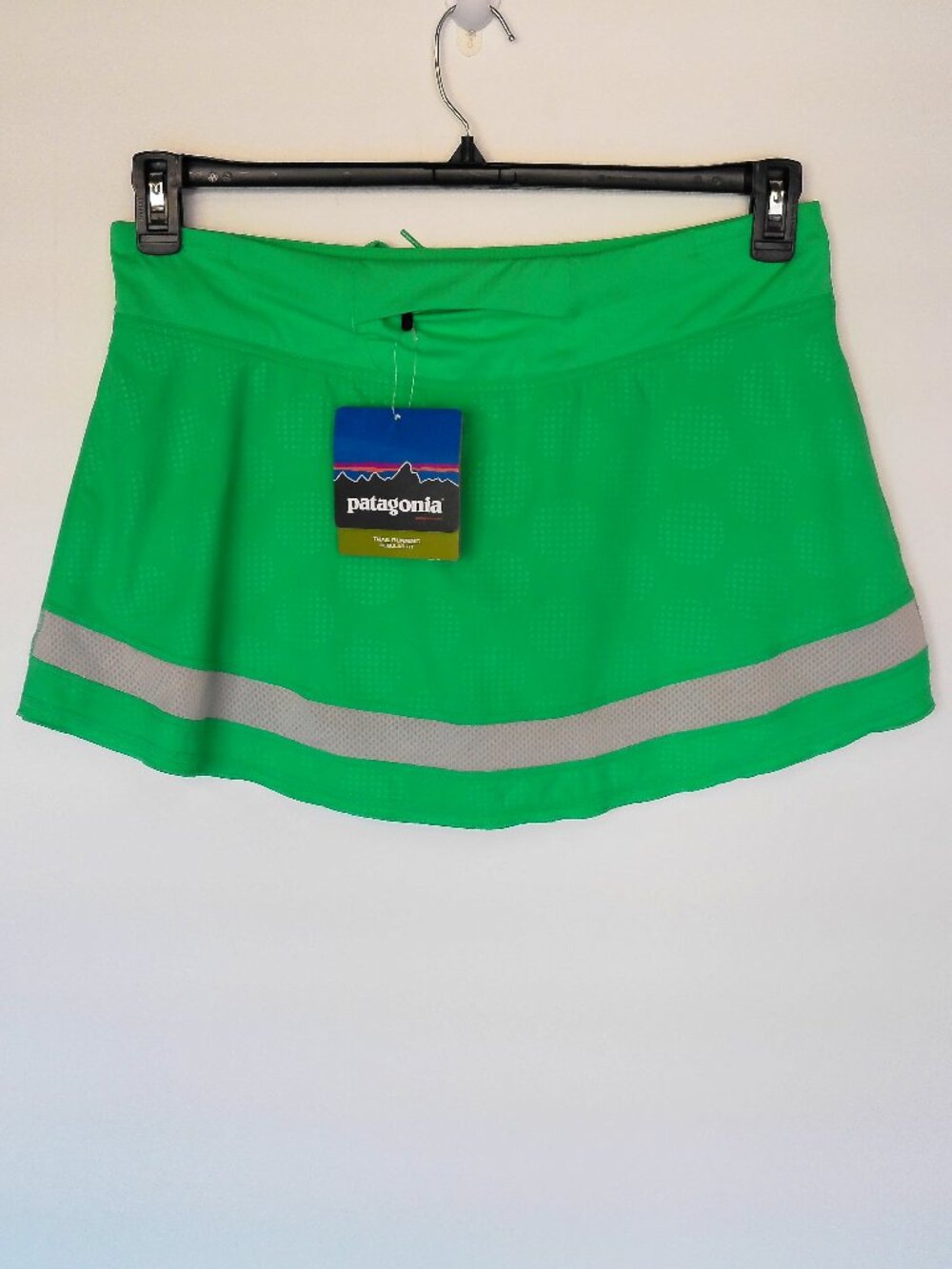 Patagonia Strider Tennis Golf Skirt Skort Size Large Green & White - Picture 2 of 6